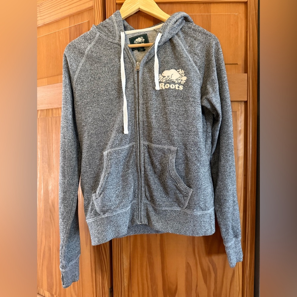 Roots Gray knit full zip sweatshirt